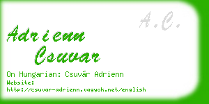 adrienn csuvar business card